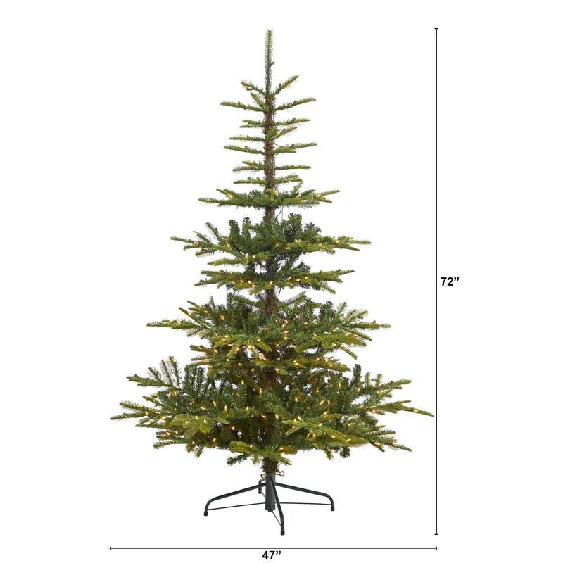 6ft. Layered Spruce Artificial Christmas Tree with 350 Clear LED Lights & 705 Branches - Classic Holiday X-Mas Glow