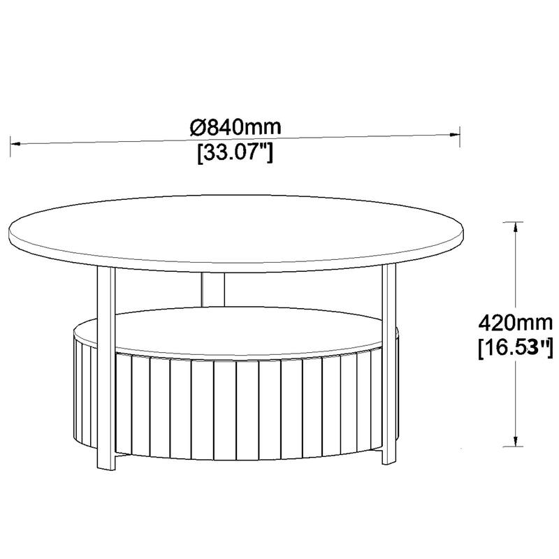 Round Storage Coffee Table
