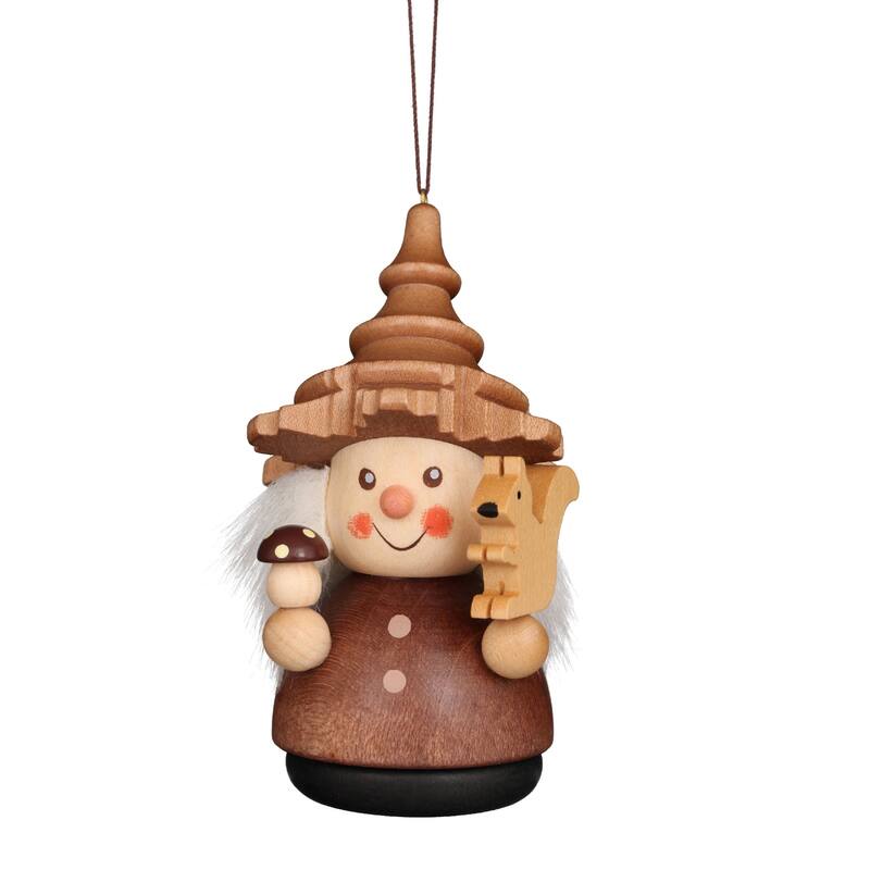 3.75” Natural Woodsman Christmas Handcrafted Wooden Figurine Ornament