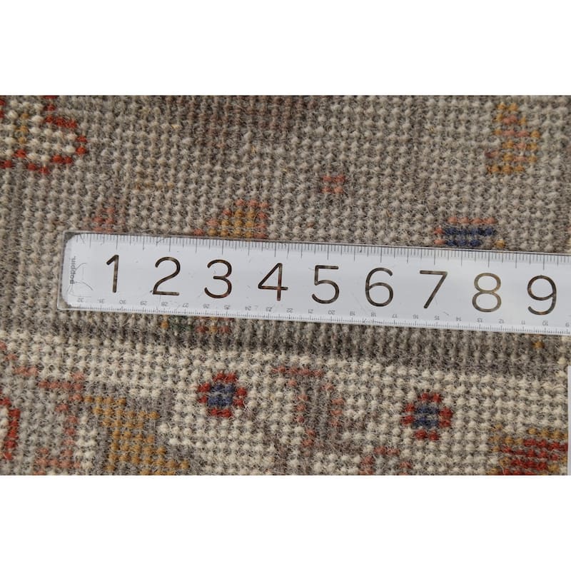 All-Over Floral Gray Oushak Oriental Foyer Rug Handmade Wool Carpet - 2'6"x 5'9"