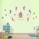 preview thumbnail 1 of 3, Walplus Pink Castle Colorful Fairies Kids Wall Sticker Nursery Decor