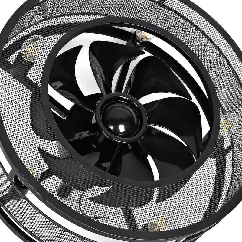 18" Farmhouse Reversible Caged Ceiling Fan with Light Kit and Remote - 18 Inches