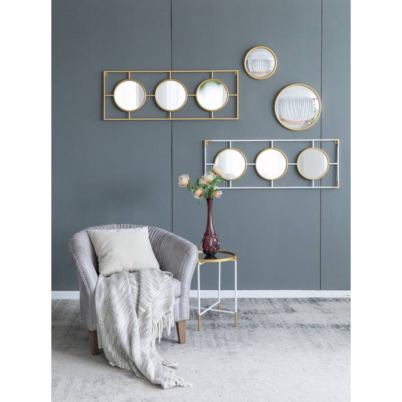Three Mirror Piece Wall Decor Mirror in Rectangular Frame