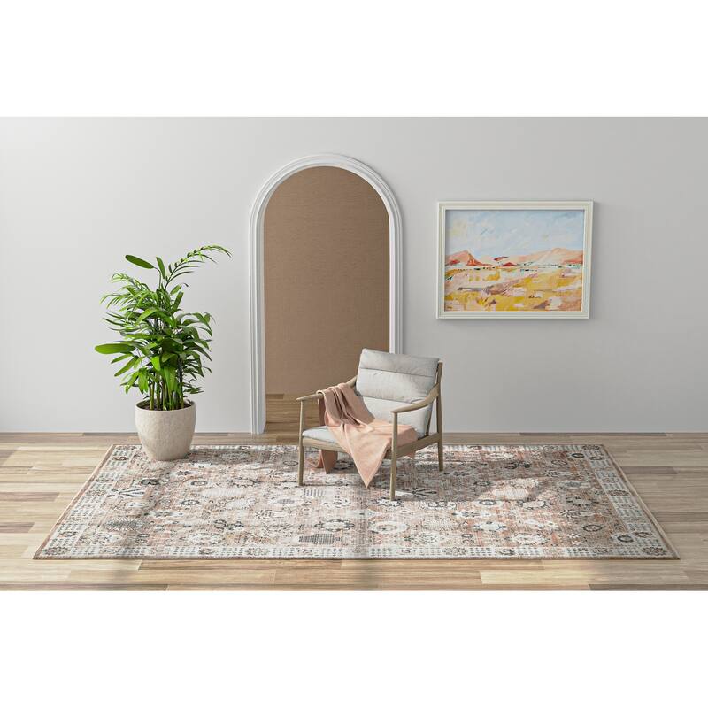 Bashian Yanis Dusty Rose Transitional Area Rug