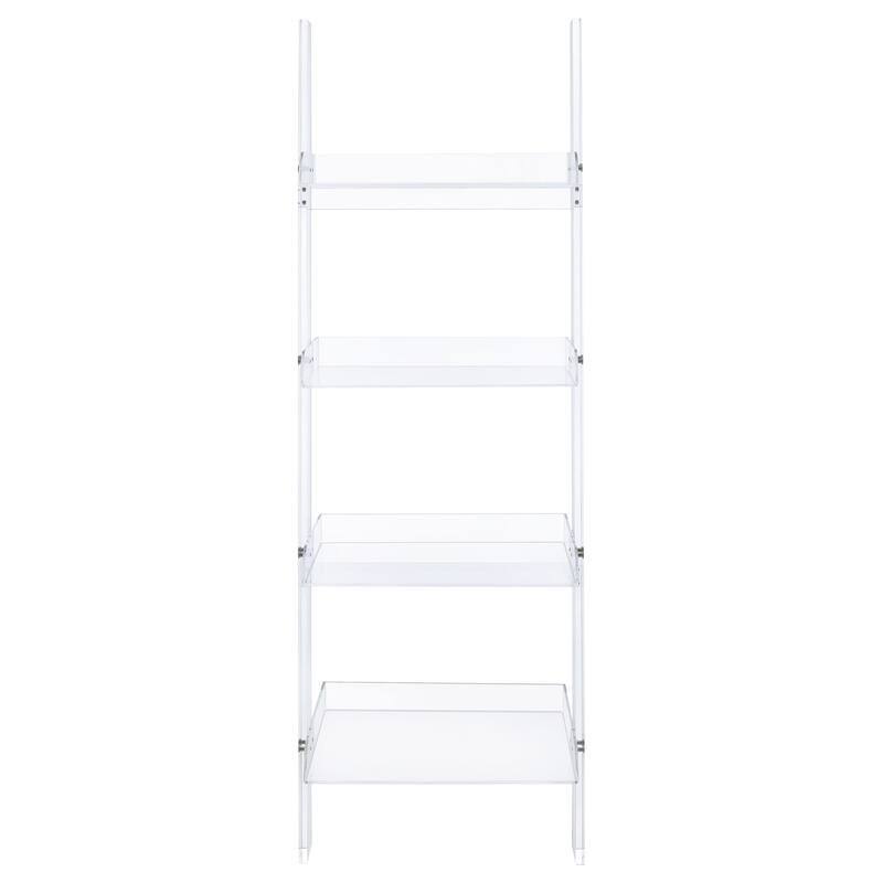 Amaturo 72-inch 4-shelf Acrylic Ladder Bookshelf Clear - 24.50" x 18.00" x 72.25"