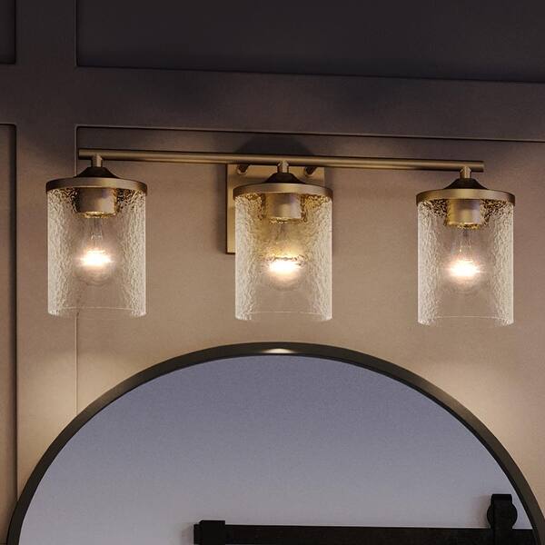 slide 1 of 8, Luxury Modern Farmhouse Bath Fixture, 7.75"H x 21"W, with Transitional Style, Olde Brass, by Urban Ambiance