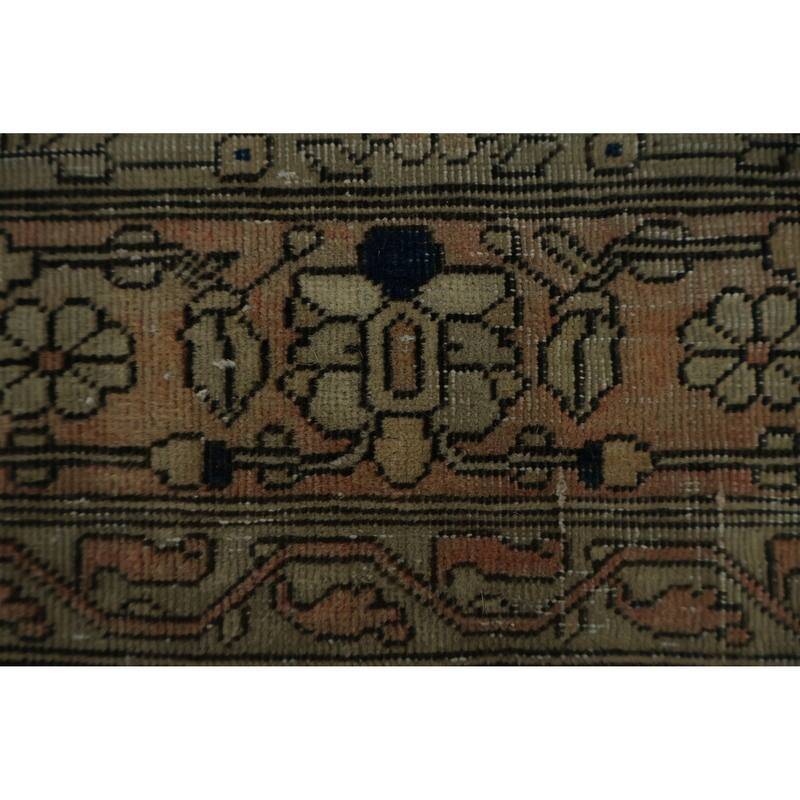 Hand Knotted Oriental 100% Wool Carpet Traditional Floral Beige & Ivories Kashan (Mohtasham) Area Rug - 16' 7'' X 12' 0''