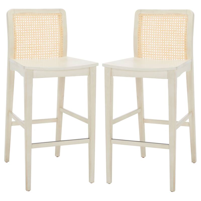 SAFAVIEH Home Benicio 29-inch Rattan Bar Stool [SET of 2] - 19Wx23Dx42H