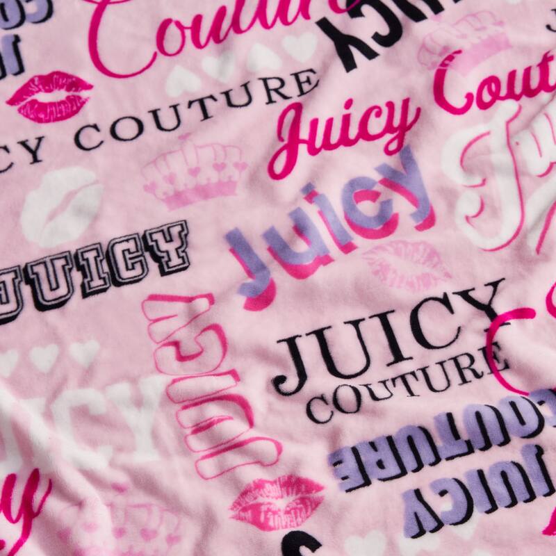 Juicy Couture Printed Plush Throw Blankets