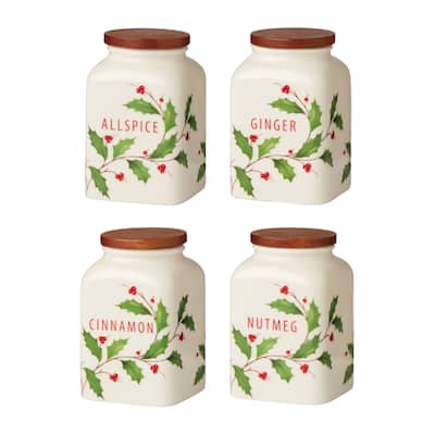 Lenox Holiday Baking Spice Jars, Set of 4