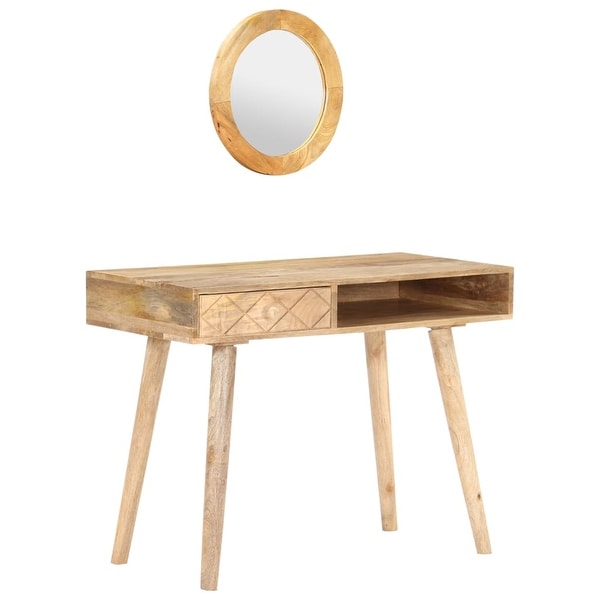 vidaXL Dressing Table 39.4"x19.7"x29.9" Solid Mango Wood. Opens flyout.