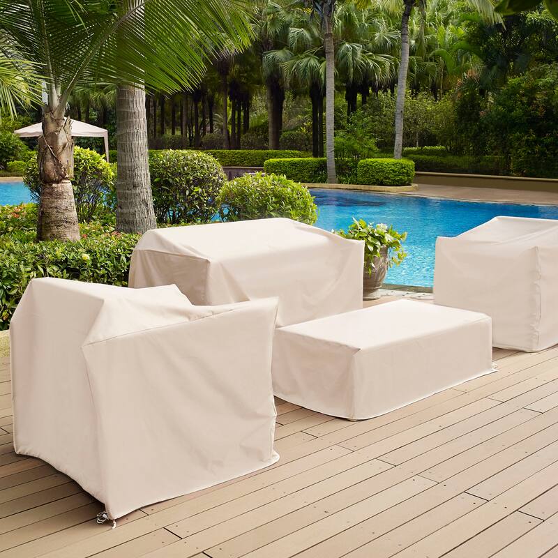 Crosley 4Pc Furniture Cover Set Tan Loveseat, 2 Chairs, Coffee table