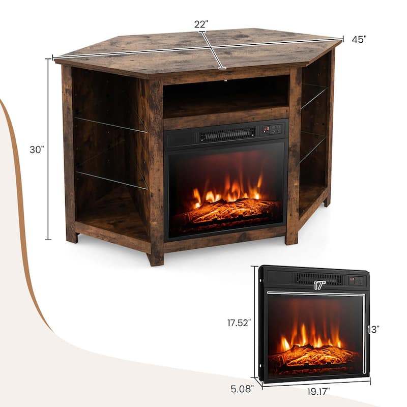 Costway Fireplace TV Stand with Led Lights & 18'' Electric Fireplace - See Details