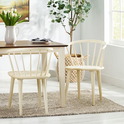 Countryside Rounded Back Spindle Wood Dining Chair (Set of 2) by Christopher Knight Home
