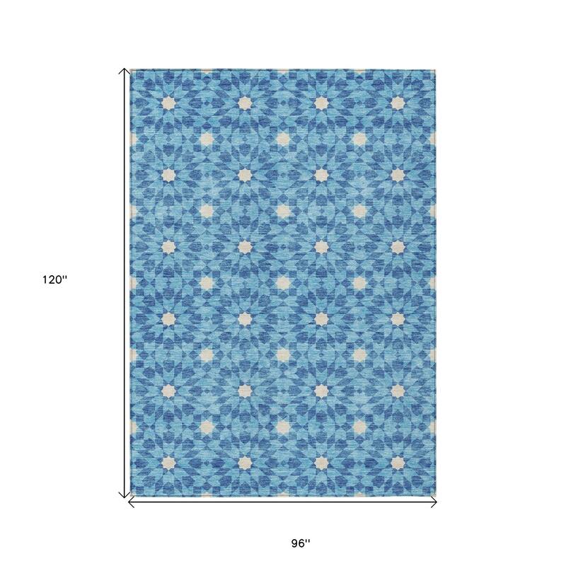 HomeRoots Floral Medallion Transitional Rectangle Outdoor Rug