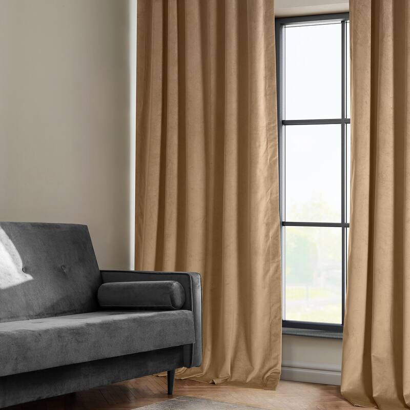 Exclusive Fabrics Heritage Plush Velvet Room Darkening Curtains (1 Panel) Luxury Velvet Curtains for Bedroom & Living Room.
