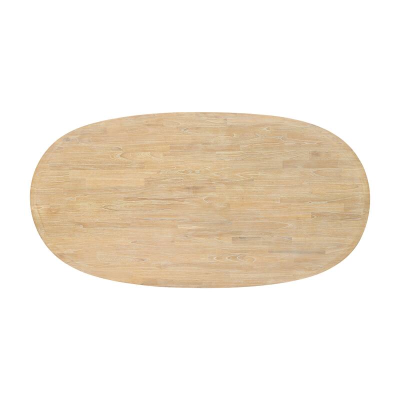 NPD Furniture Drego 78.5 Inch Oval Dining Table - Natural Whitewash