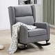 preview thumbnail 4 of 43, HOMYKA 27.56" Wide Rocking Chair for Nursery with Solid Wood Leg Dark Gray