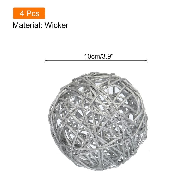 Wicker Rattan Balls 3.9 Inch Rattan Decorative Balls for Vase Fillers