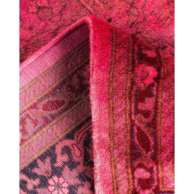 Overton Hand Knotted Wool Vintage Inspired Modern Contemporary Overdyed Pink Runner Rug - 2' 7" x 6' 2"