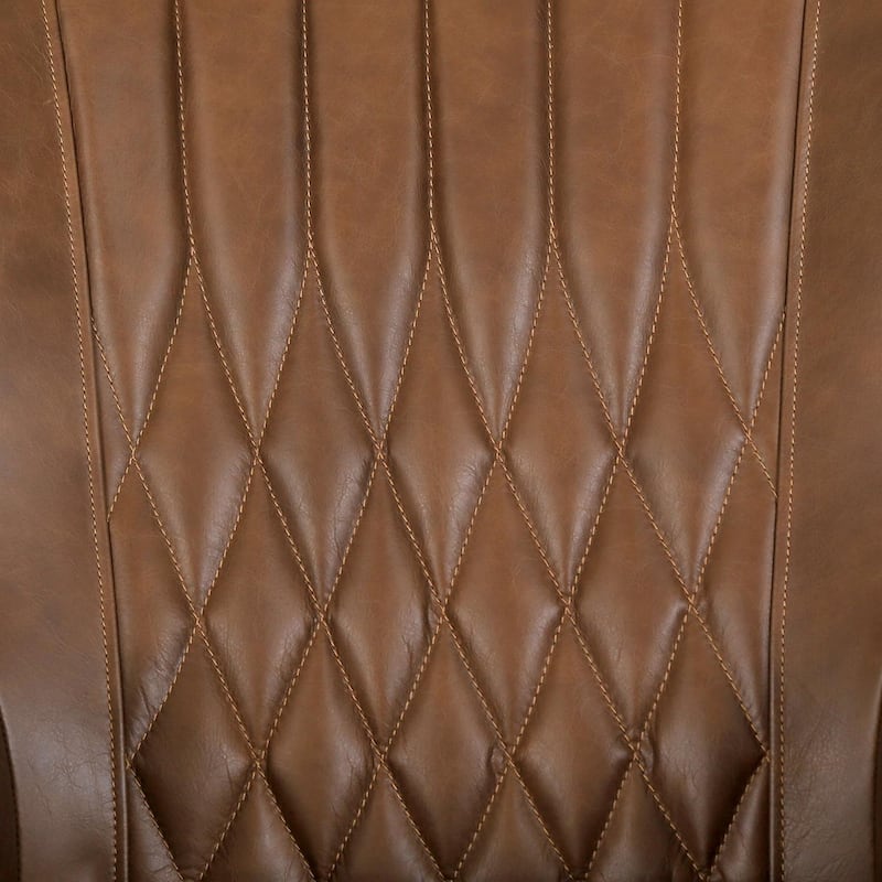 Pasargad Home Harrison Top Grain Leather Wing Chair, Brown - W31"xD27"xH33"