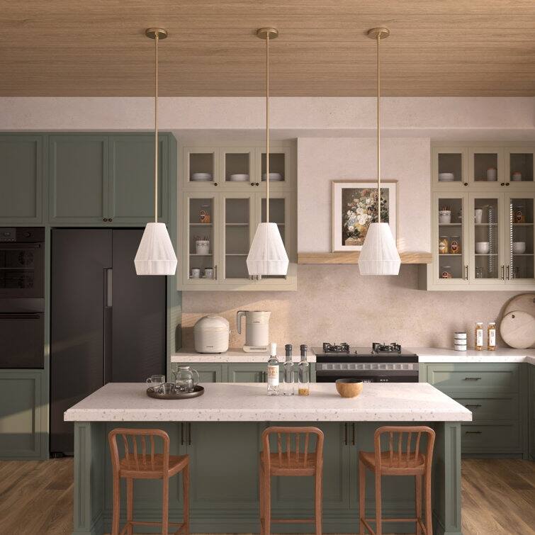 Acroma 1-light Farmhouse Coastal Rattan Kitchen Island Pendant