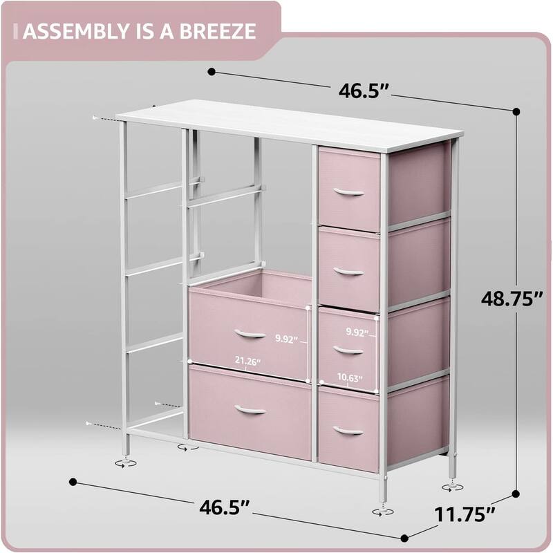 Sorbus Extra-large Steel and Fabric 12-drawer Dresser