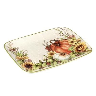Certified International Autumn Breeze Rectangular Platter, 14" X 10" - 14" x 10" x 1"