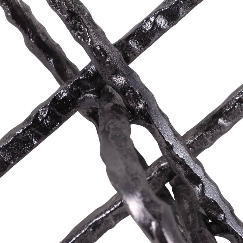 Contemporay Metal Round Edge Jack Decorative Object - 9.0"