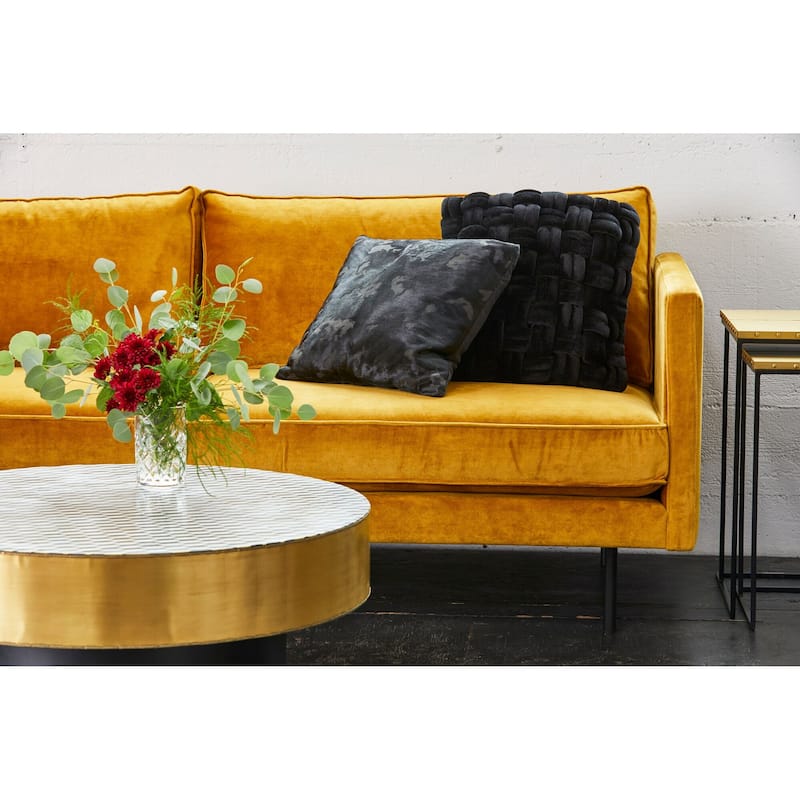 Aurelle Home Majestic Scandinavian Modern Velvet Sofa