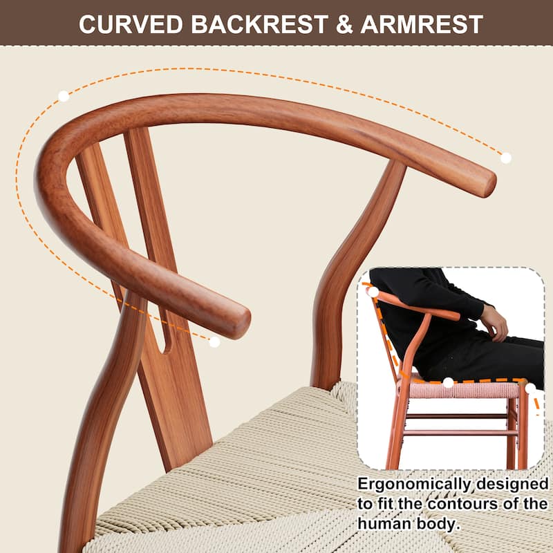 Set of 2 Handwoven Boho Dining Chairs