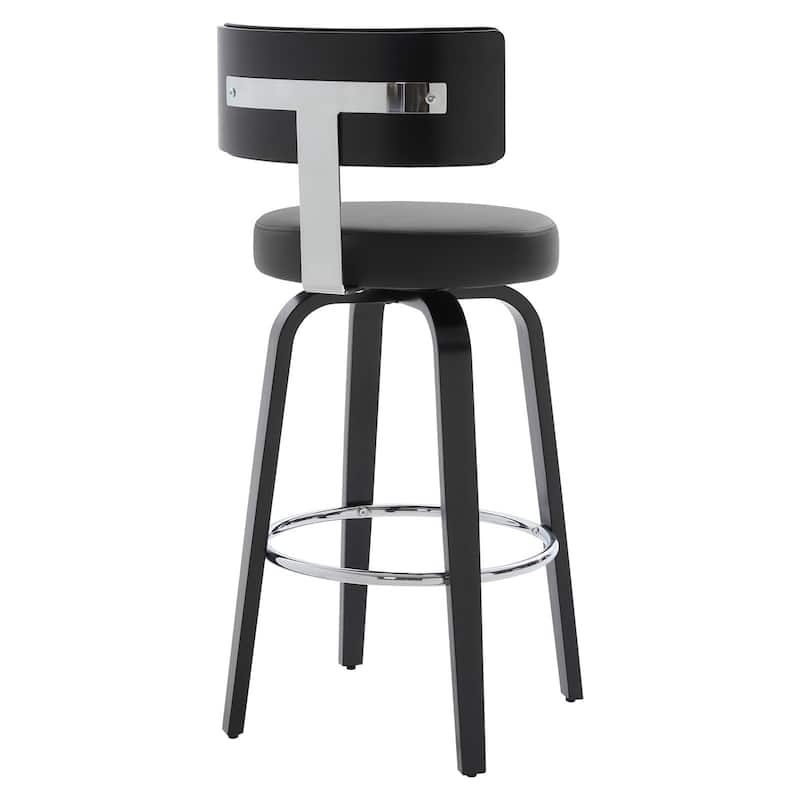 Upholstered Wood Swivel Bar/ Counter Stools, Set of 3