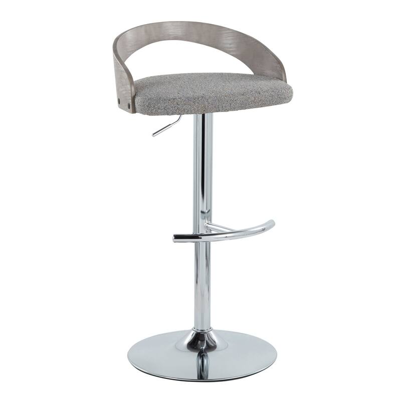 Grotto Adjustable Barstool with Chrome Base- Set Of 3