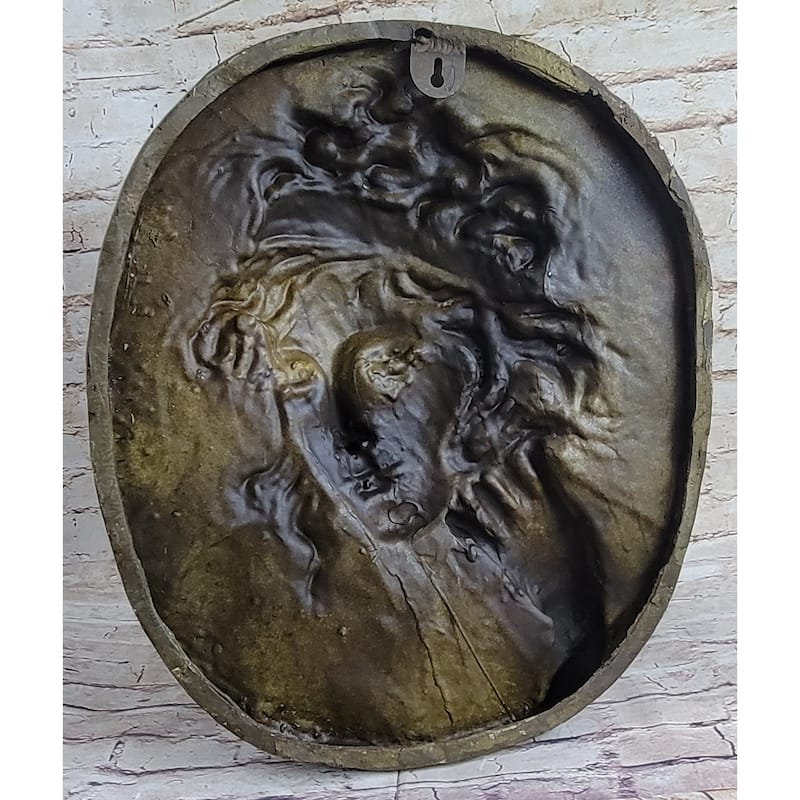 Art Nouveau Bronze Wall Art Hanging Portrait Of A Woman By Jean Patoue