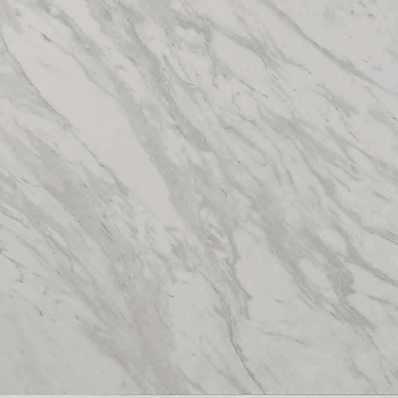 Furniture of America Loris Modern White Panel Bed with Faux Marble Headboard