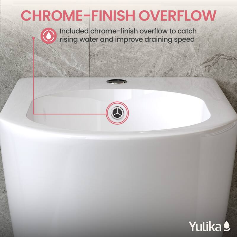 Yulika Elongated Floor Mount Bidet Self-Cleaning Bidet Floorstanding Bidet with Faucet - 22x14.4x15.7