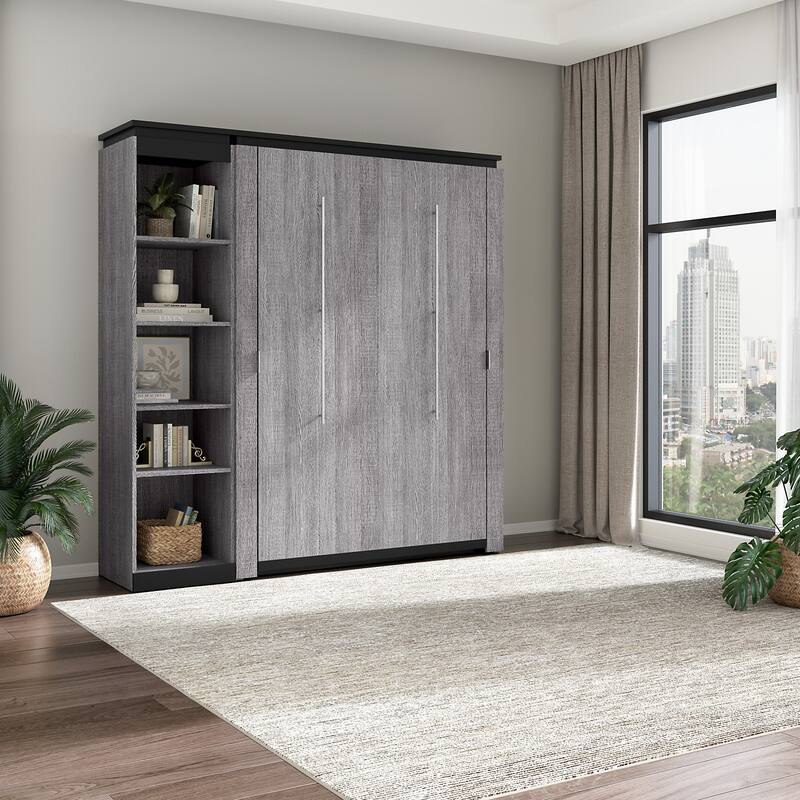 Orion Full Murphy Bed with Shelves (81W) by Bestar