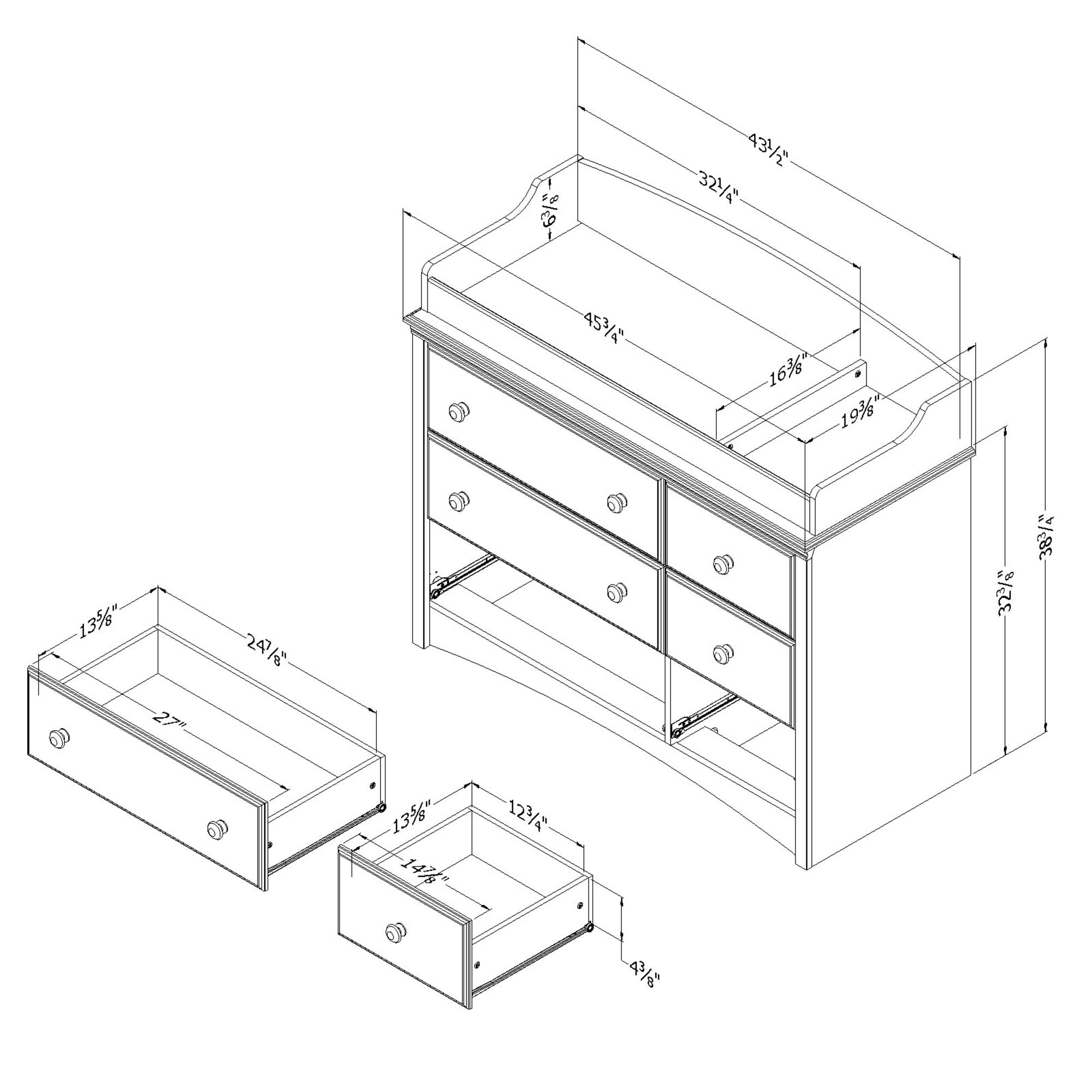 South shore angel changing table with drawers clearance