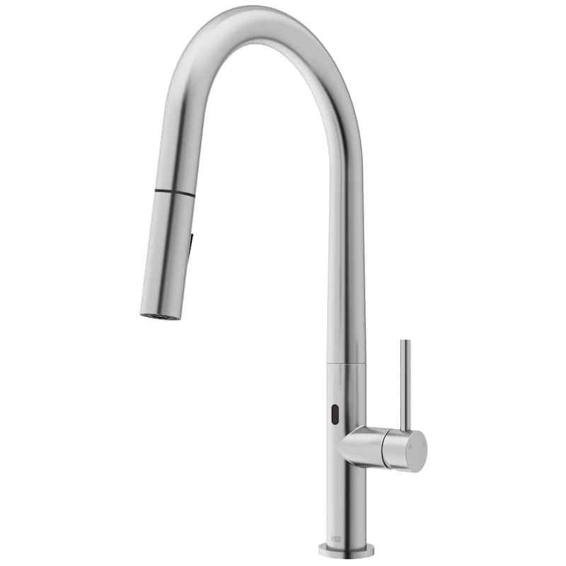 VIGO Greenwich 18" H Single Handle Pull-Down Sprayer Kitchen Faucet with Touchless Sensor - Stainless Steel