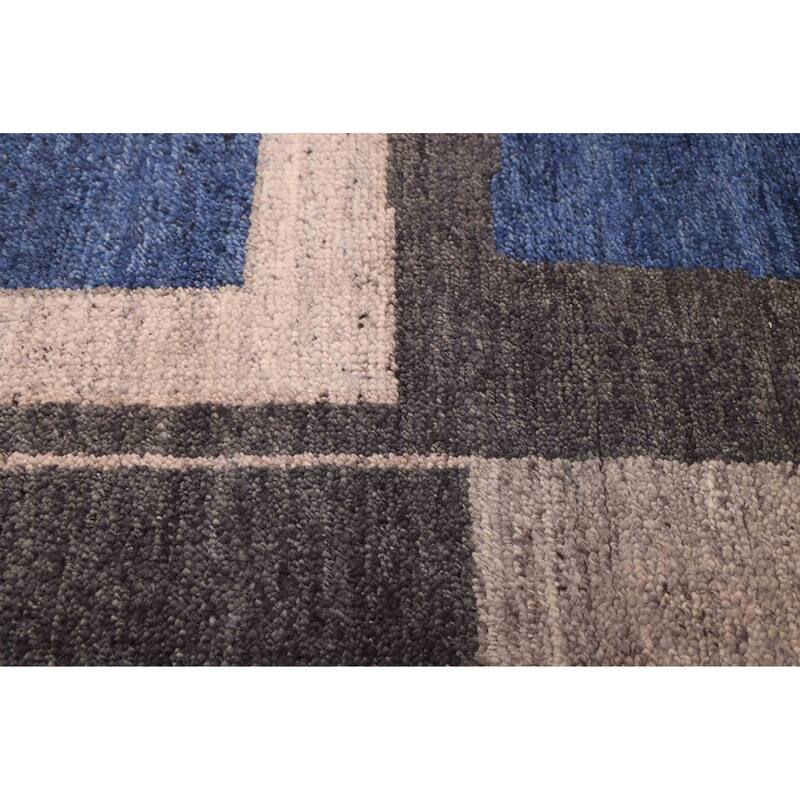 ECARPETGALLERY Hand-knotted Tangier Dark Blue Wool Rug - 5'1 x 7'11