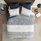 INK+IVY Mila 3 Piece Cotton Duvet Cover Set with Chenille Tufting - Navy - Full - Queen