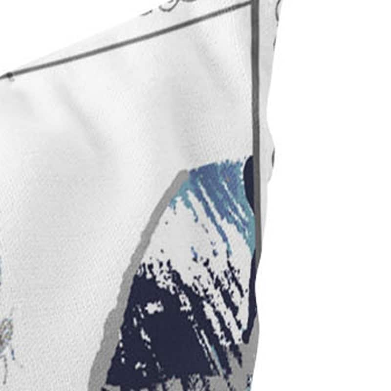 HomeRoots Set of Two 16" X 16" Gray and White Butterfly Blown Seam Floral Indoor Outdoor Throw Pillow - 16.00' X '16.00' X '5.00