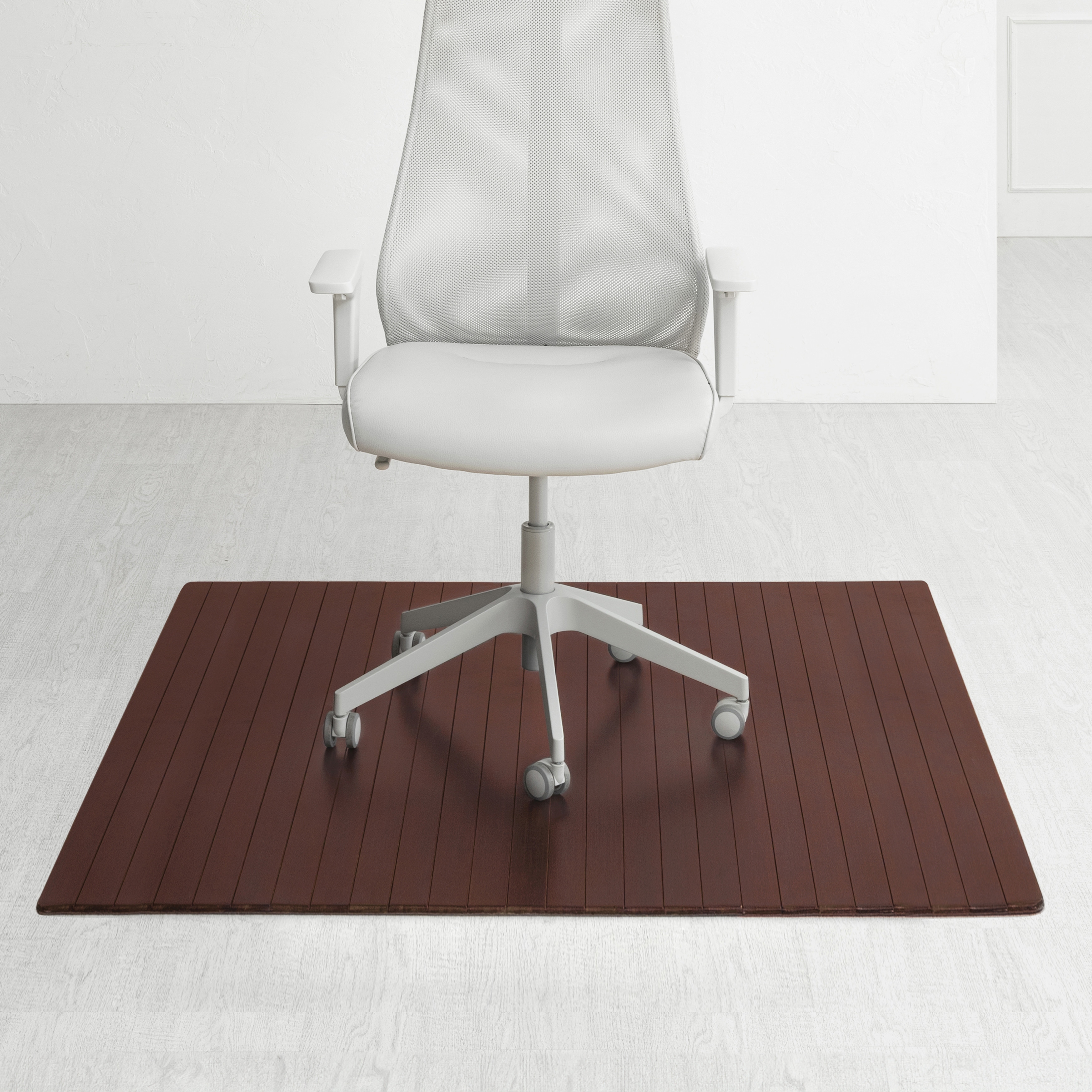 Eco Bamboo Standard Rectangular Cherry Chair Mat (52 x 48)