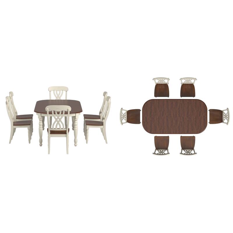 Brunico Two-Tone Extending Dining Set