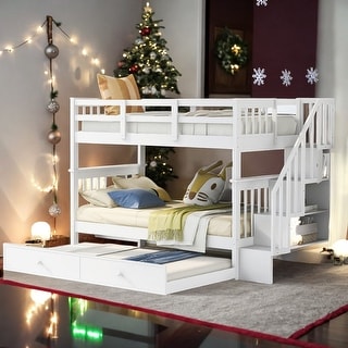 Stairway Twin-Over-Twin Bunk Bed with Twin size Trundle