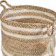 LR Home Montego Striped Natural Jute 17-inch Storage Basket - 17" x 17" x 17"