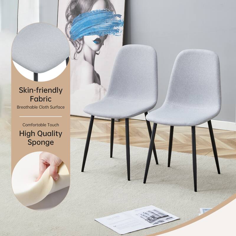 Rectangular Dining Table Set for 4, 55-Inch Wood Table with 4 Chairs, 5-Piece Modern Kitchen Table Set