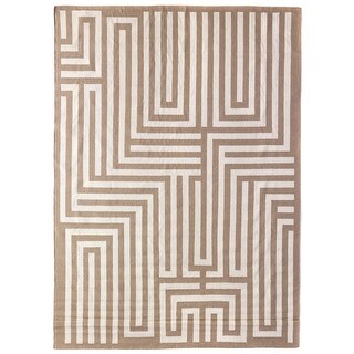 Exquisite Rugs Maze Dhurrie Beige New Zealand Wool Rug (5' x 8'). - 5 ...