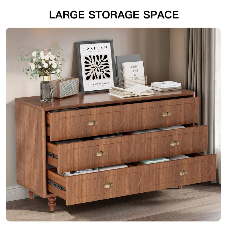 Pocassy 8 Drawer Dresser for Bedroom, Chest of Drawers with Solid Wood Legs