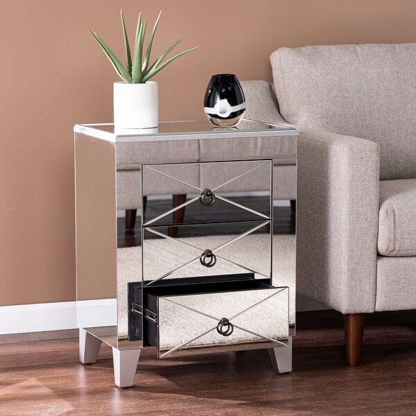 Silver orchid olivia sales mirrored accent table